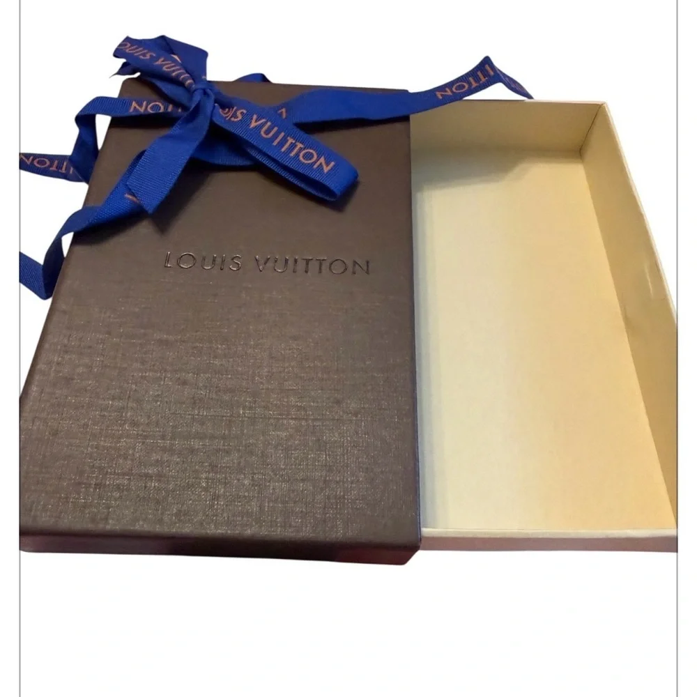 Louis Vuitton LV Small Brown Gift Box Set Ribbon Bag 3.5x5.5 Authentic